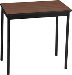 Barricks - 18" Long x 30" Wide x 30" High Stationary Rectangular Utility Tables - 3/4" Thick, Walnut & Black, Wood Grain Laminate/Steel - Caliber Tooling