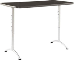 ICEBERG - 60" Long x 30" Wide x 42" High Stationary Rectangular Conference Table - 1-1/8" Thick, Graphite (Color), Melamine/Laminate/Steel - Caliber Tooling