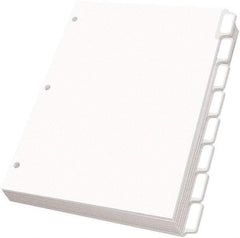 OXFORD - 11 x 8 1/2" 5 Tabs, 3-Hole Punched, Self-Stick Tab - White - Caliber Tooling