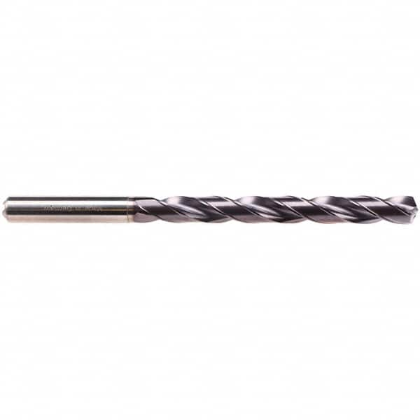 Emuge - 18mm, 135° Drill Point, Spiral Flute, Solid Carbide Taper Length Drill Bit - TiAlN Finish, 180mm Flute Length, 230mm OAL, EF-DRILL Series - Caliber Tooling