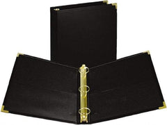 Samsill - 350 Sheet Capacity, 11 x 8-1/2", Non-View Ring Binder - Vinyl, Black - Caliber Tooling