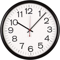 UNIVERSAL - White Face, Dial Wall Clock - Analog Display, Black Case, Runs on AA Battery - Caliber Tooling