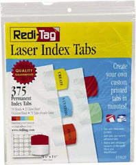 Redi-Tag - 1-1/8 x 1-1/4" 5 Tabs, Self-Adhesive, Self-Adhesive File Folder Tabs - Red, Blue, Mint, Orange, Yellow - Caliber Tooling