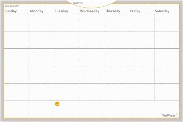 AT-A-GLANCE - 36 Sheet, 36 x 24", Monthly Planning Surface - Gray, White & Orange - Caliber Tooling