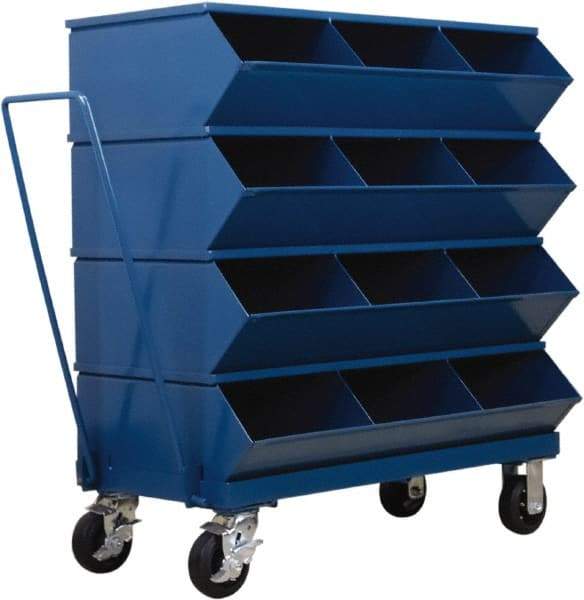 Stackbin - 4 Bin, Shelving Unit with Openings & Base - 37" Wide x 40-7/8" High - Caliber Tooling