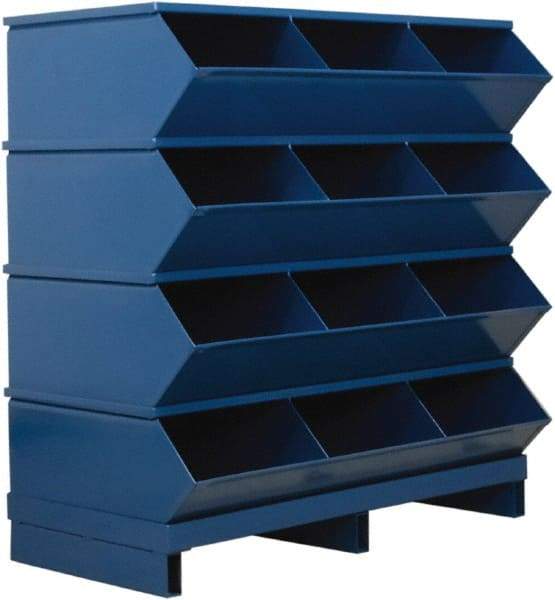 Stackbin - 4 Bin, Shelving Unit with Openings & Base - 37" Wide x 38" High - Caliber Tooling