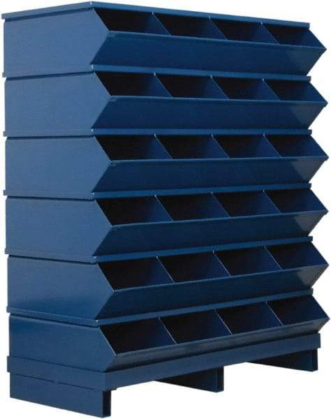 Stackbin - 6 Bin, Shelving Unit with Openings & Base - 37" Wide x 44" High - Caliber Tooling