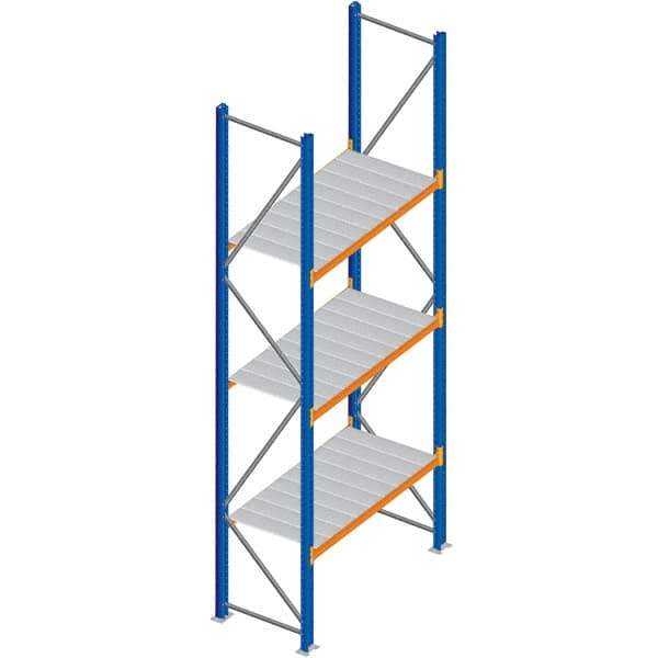 Interlake Mecalux - 1 Bay, 3 Shelf, 1,425 Lb per Level Capacity, Blue Bulk Storage Rack - 96" Wide x 96" High x 36" Deep - Caliber Tooling