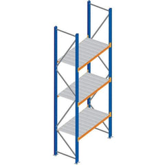 Interlake Mecalux - 1 Bay, 3 Shelf, 1,425 Lb per Level Capacity, Blue Bulk Storage Rack - 96" Wide x 96" High x 36" Deep - Caliber Tooling