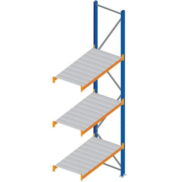 Interlake Mecalux - 1 Bay, 3 Shelf, 2,200 Lb per Level Capacity, Blue Bulk Storage Rack - 60" Wide x 96" High x 36" Deep - Caliber Tooling