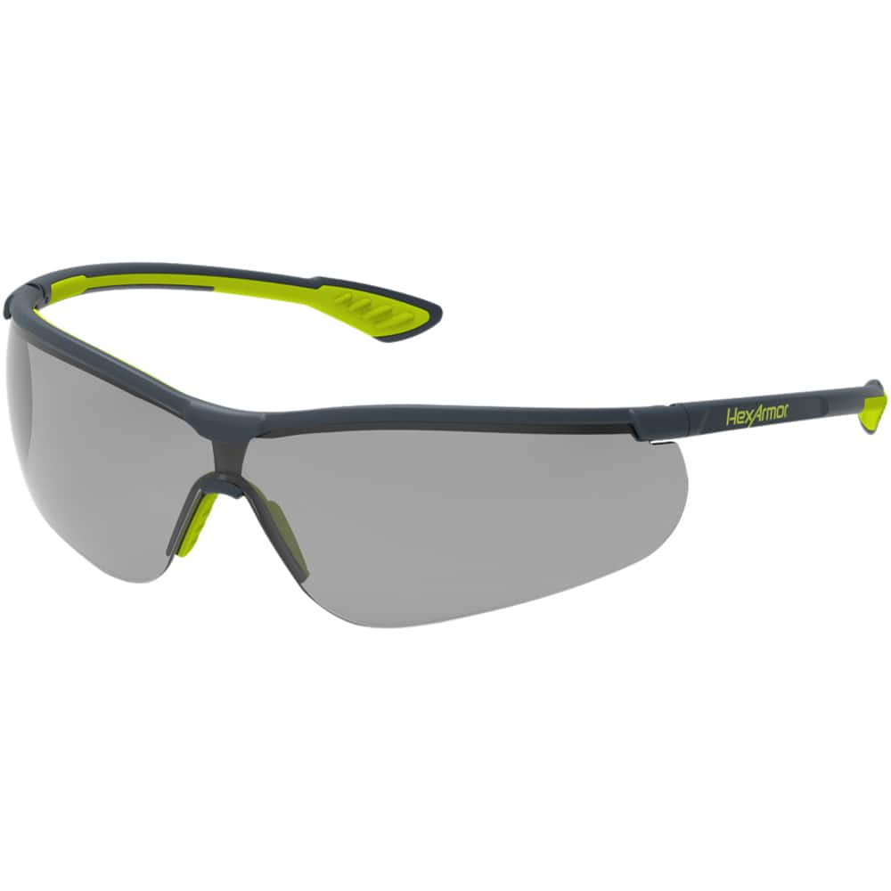 Safety Glass: Anti-Fog & Scratch-Resistant, Polycarbonate, Gray Lenses, Full-Framed Gray Frame