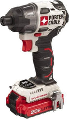 Porter-Cable - 20 Volt, 1/4" Drive, 1,400 In/Lb Torque, Cordless Impact Driver - Mid-Handle, 2700 RPM, 2 Batteries Included - Caliber Tooling