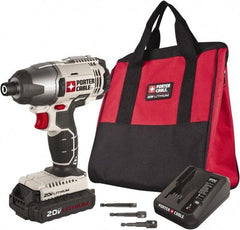 Porter-Cable - 20 Volt, 1/4" Drive, 1,450 In/Lb Torque, Cordless Impact Driver - Mid-Handle, 3000 RPM, 1 Battery Included - Caliber Tooling