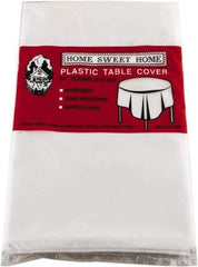 Tablemate Products - Table Set Round Table Cover, Plastic, 84" Diam, White, 6/Pack - Caliber Tooling