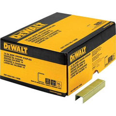 DeWALT - 1" Long x 1/16" Wide, 16 Gauge Crowned Construction Staple - Steel, Galvanized Finish - Caliber Tooling