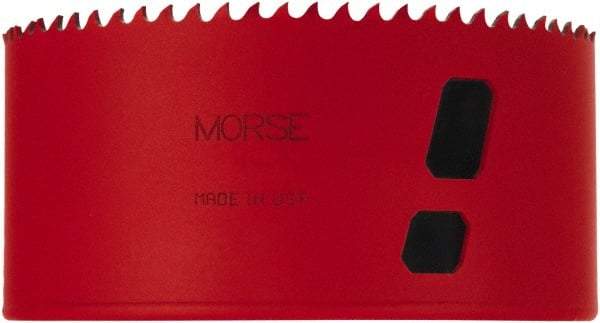 M.K. MORSE - 4-3/8" Diam, 1-15/16" Cutting Depth, Hole Saw - Bi-Metal Saw, Toothed Edge - Caliber Tooling