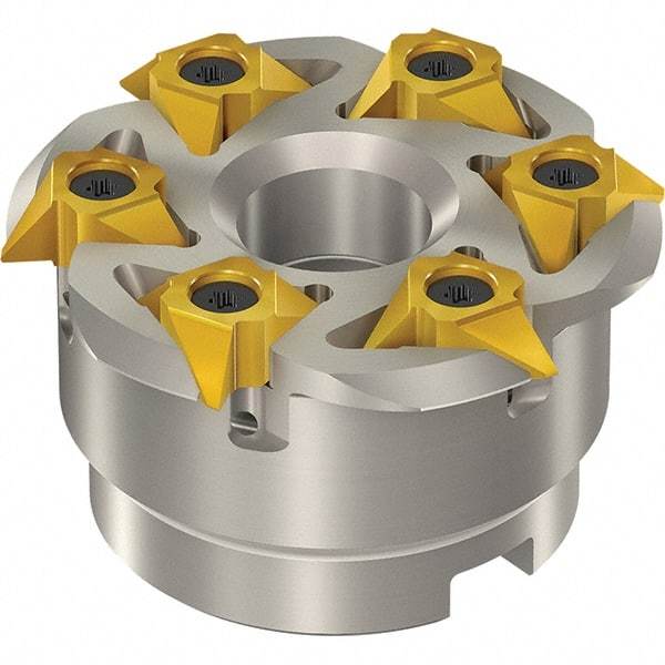 Vargus - 88mm Cut Diam, 300mm Max Hole Depth, 32mm Shank Diam, Internal/External Indexable Thread Mill - Insert Style 5VI, 5/8" Insert Size, 6 Inserts, Toolholder Style TM SC-D, 47.9mm OAL - Caliber Tooling