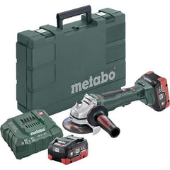 Metabo - 4-1/2" Wheel Diam, 9,000 RPM, Cordless Angle & Disc Grinder - 5/8-11 Spindle - Caliber Tooling