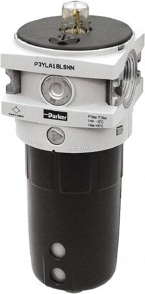 Parker - 3/4" NPT, 254 Max psi Hi-Flow Lubricator - Polypropylene Bowl, Aluminum Body, 315 CFM, 140°F Max Temp, 3-1/2" Wide x 9.7" High - Caliber Tooling