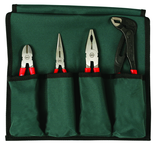 Soft Grip 4 Pc. Set Combination; Long Nose;Water Pump Pliers & Diagonal Cutter - Caliber Tooling