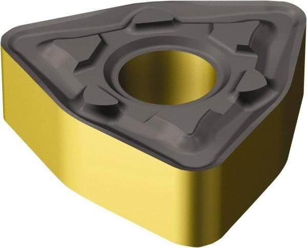 Sandvik Coromant - WNMG332 MM Grade 2220 Carbide Turning Insert - TiCN/AI2O3/TiN Finish, 80° Trigon, 3/8" Inscr Circle, 3/16" Thick, 1/32" Corner Radius - Caliber Tooling