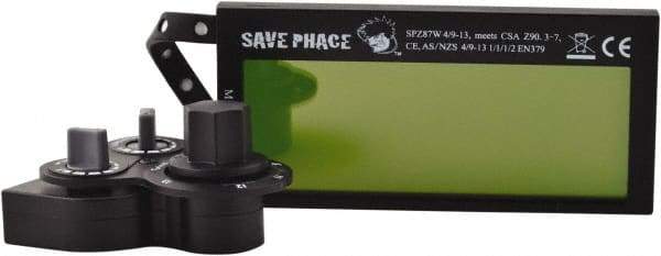 Save Phace - 3.74" Wide x 1.38" High, Lens Shade 4/9 to 13, Polycarbonate Auto-Darkening Filter - 1/4" Thick, Green, Inside Mount - Caliber Tooling