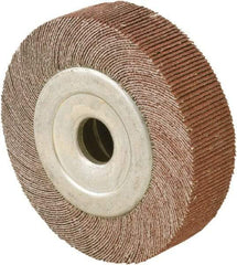 Camel Grinding Wheels - 6" Diam, 40 Grit Aluminum Oxide Unmounted Flap Wheels - 1" Hole, 2" Wide, Coated, Medium Grade, 5,000 Max RPM, X/Y Weighted Cloth Backing - Caliber Tooling