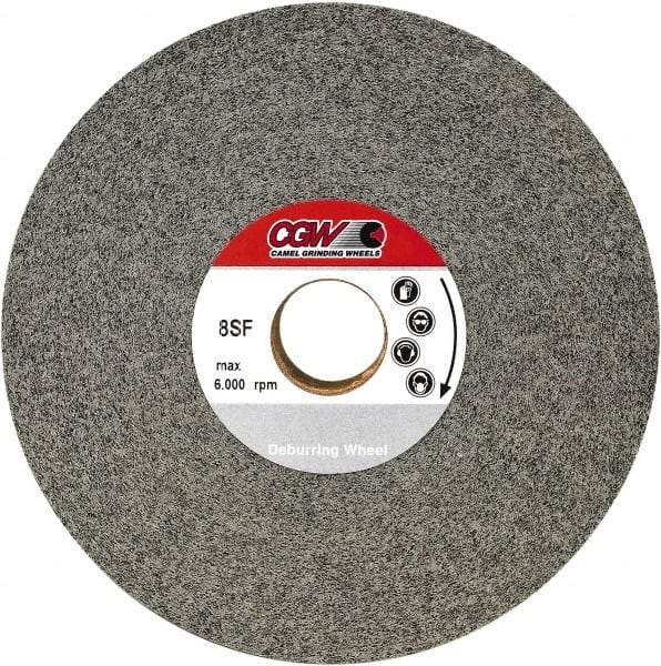 Camel Grinding Wheels - 6" Diam, 6" Face Width, 1" Center Hole, Medium Grade, Aluminum Oxide Deburring Wheel - Convolute, Hard Density 8 Grade, 6,000 RPM - Caliber Tooling