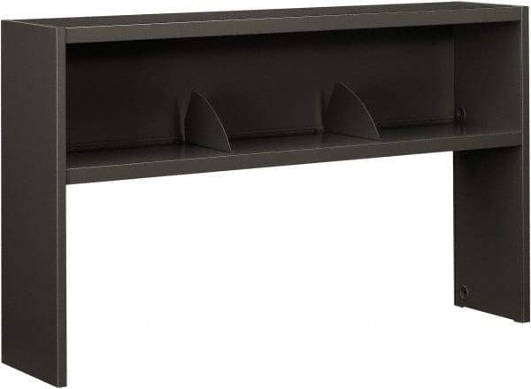 Hon - 1 Shelf, 34-3/4" High x 60" Wide Bookcase - 13-1/2" Deep, High-Pressure Laminate/Steel, Charcoal - Caliber Tooling