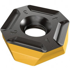 Iscar - IQ845 SYHU0503 ADTN Grade IC810 Carbide Milling Insert - AlTiN/TiN Finish, 0.12" Thick, 0.36" Inscribed Circle, 0.02" Corner Radius - Caliber Tooling