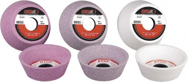 Camel Grinding Wheels - 5" Diam, 1-1/4" Hole Size, 1-3/4" Overall Thickness, 60 Grit, Type 11 Tool & Cutter Grinding Wheel - Medium Grade, Aluminum Oxide, K Hardness, Vitrified Bond - Caliber Tooling