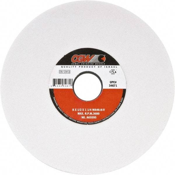 CGW Abrasives - 8" Diam x 1-1/4" Hole x 1" Thick, I Hardness, 60 Grit Surface Grinding Wheel - Aluminum Oxide, Type 5, Medium Grade, Vitrified Bond, One-Side Recess - Caliber Tooling