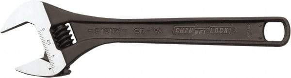 Channellock - 1-3/8" Jaw Capacity, 10" Standard Adjustable Wrench - Steel, Black Finish, 10" OAL - Caliber Tooling