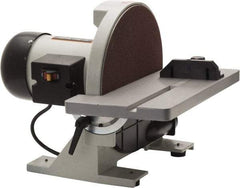 Enco - 12" Diam, 1,700 RPM, Single Phase Disc Sanding Machines - 16-3/8" Long Table x 6-7/8" Table Width, 16" Overall Length x 15.7" Overall Height - Caliber Tooling