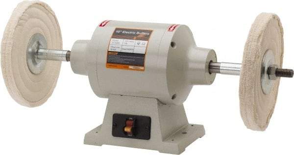 Enco - 10" Wheel Diam x 3/4" Wheel Width, 1 hp Buffer - 3/4" Arbor Hole Diam, 1 Phase, 3,450 Max RPM, 120 Volts - Caliber Tooling