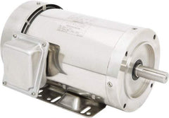 Leeson - 2 Max hp, 1,800 Max RPM, Premium Efficient Electric AC DC Motor - 230/460 V Input, Three Phase, 145TC Frame, 7/8" Shaft Diam, C-Face with Base Mount, TEFC Enclosure - Caliber Tooling