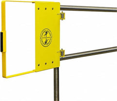 FabEnCo - Powder Coated Carbon Steel Self Closing Rail Safety Gate - Fits 36 to 42" Clear Opening, 1-1/2" Wide x 22" Door Height, 31 Lb, Yellow - Caliber Tooling