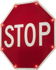 TAPCO - "Stop", 36" Wide x 36" High, Aluminum Stop & Yield Signs - 0.08" Thick, Red/White, Diamond Grade Reflectivity, Octagon, Post Mount - Caliber Tooling