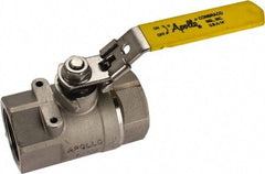 Apollo - 1-1/2" Pipe, Standard Port, Stainless Steel Standard Ball Valve - 2 Piece, NPT Ends, Locking Lever Handle, 600 WOG, 150 WSP - Caliber Tooling