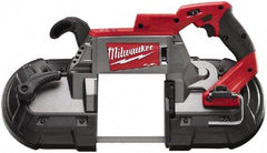 Milwaukee Tool - 18 Volt, 44-7/8" Blade, 380 SFPM Cordless Portable Bandsaw - 5" (Round) & 5 x 5" (Rectangle) Cutting Capacity, Lithium-Ion Battery Not Included - Caliber Tooling