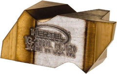 Hertel - 2031IG Grade HC120, 0.79mm Cutting Width Carbide Grooving Insert - 1.27mm Max Depth of Cut, Left Hand, TiN Finish - Caliber Tooling