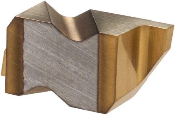 Hertel - 2041IG Grade HC335, 1.04mm Cutting Width Carbide Grooving Insert - 1.27mm Max Depth of Cut, Right Hand, TiN Finish - Caliber Tooling