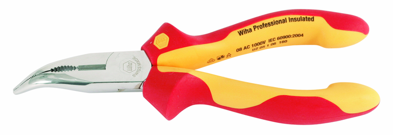 Insulated Bent Nose Pliers with Cutters 6.3" - Caliber Tooling