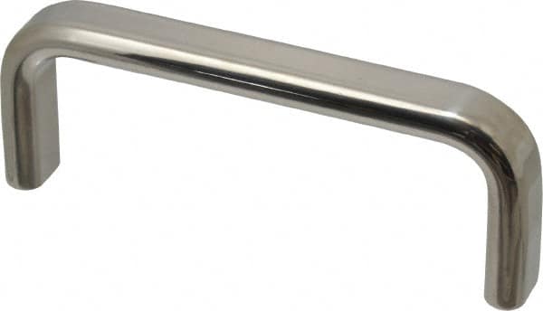 Sugatsune - 9/16" Handle Diam, Polished Stainless Steel Drawer Pull - 1-9/16" Projection, 4-1/4" Center to Center, 4-1/4" Long - Caliber Tooling