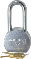 American Lock - 2" Shackle Clearance, Keyed Alike A701 Padlock - 7/16" Shackle Diam, Steel, with Satin Chrome, Triple Plated Finish - Caliber Tooling