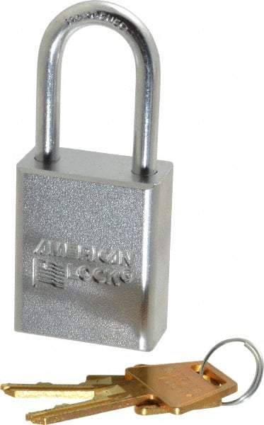 American Lock - 1-1/2" Shackle Clearance, Keyed Different A5101 Padlock - 1/4" Shackle Diam, Steel - Caliber Tooling