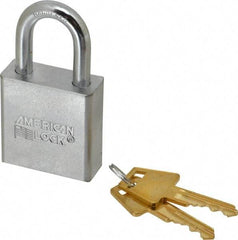 American Lock - 1-1/8" Shackle Clearance, Keyed Alike A5200 Padlock - 5/16" Shackle Diam, Steel - Caliber Tooling