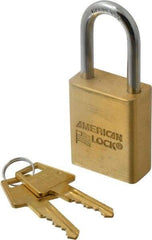 American Lock - 1-1/2" Shackle Clearance, Keyed Alike A5531 Padlock - 1/4" Shackle Diam, Steel & Brass, with Solid Extruded Brass Finish - Caliber Tooling