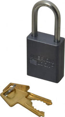 American Lock - 1-1/2" Shackle Clearance, Keyed Different A31 Padlock - 1/4" Shackle Diam, Aluminum, with Solid Aluminum Finish - Caliber Tooling