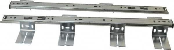 Knape & Vogt - 18" Slide Length, Chrome Variable-Height Pencil Drawer Slide - 3/4" Wide - Caliber Tooling